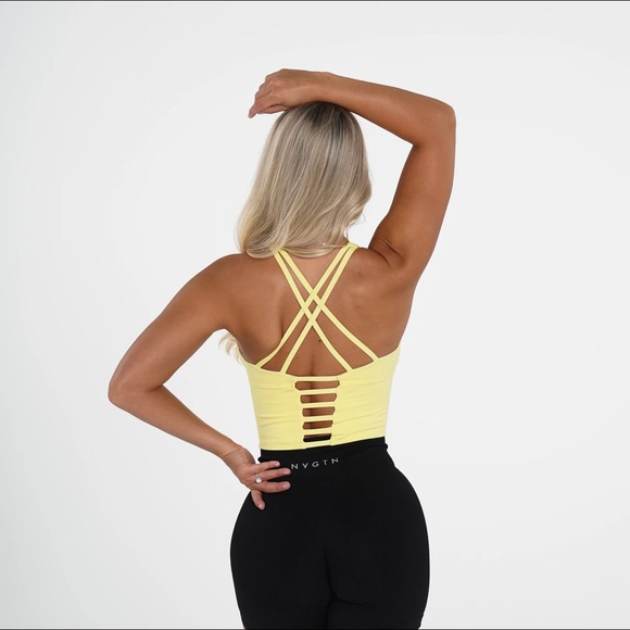 NVGTN Tops - NVGTN Pastel Yellow Matrix Bra Top
